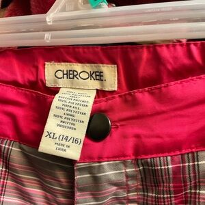 Cherokee Vibrant Pink and Gray Checkered Skirt